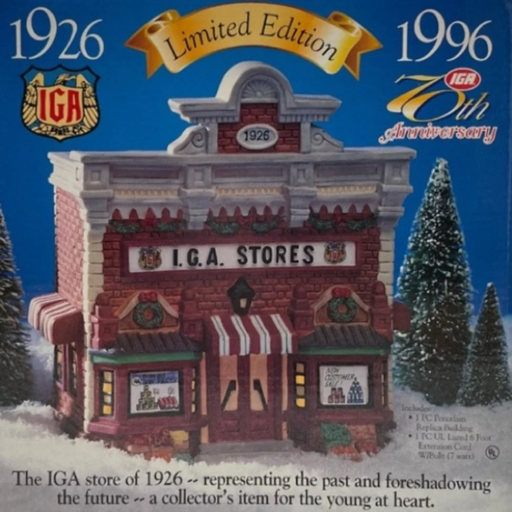 Vintage Christmas Decor Light House Village IGA Stores Rare Limited Edition Red